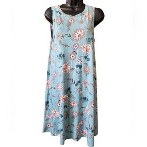 Loft - Floral Sleeveless Swing knit Dress - M
